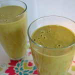 Eating with the seasons. This Apricot Mango Spinach Smoothie is perfect for June (Simple, Seasonal, Save: Green Thickie Thursdays