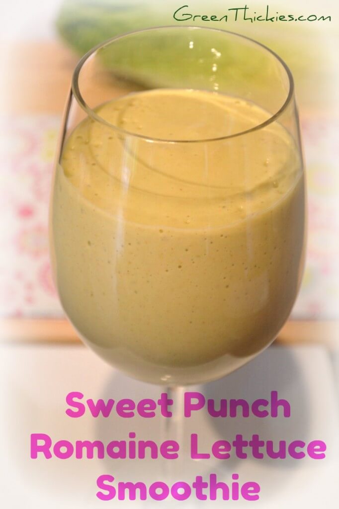 If you’ve never had romaine lettuce in a smoothie before, this Sweet Punch Romaine Lettuce Smoothie is a great one to start with