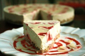 Valentine’s Day Raw Lemon Strawberry Cheesecake with an Almond Crust