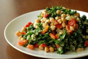 Creamy Cashew Kale and Chickpeas