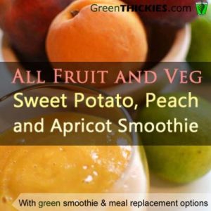 All fruit and veg sweet potato peach and apricot smoothie