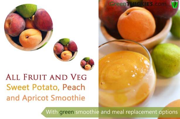 All fruit and veg sweet potato peach and apricot smoothie