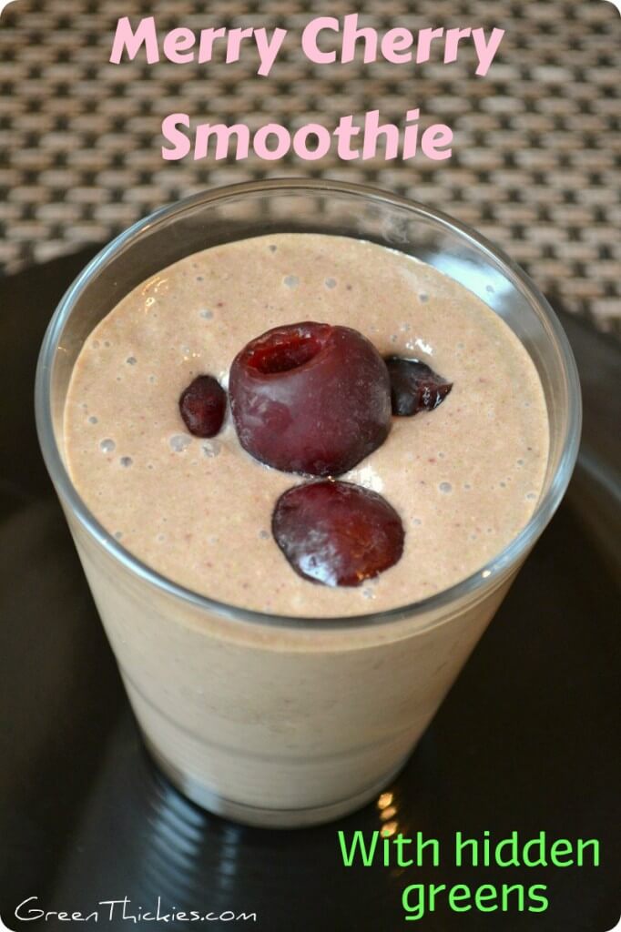 Merry Cherry Smoothie with hidden greens
