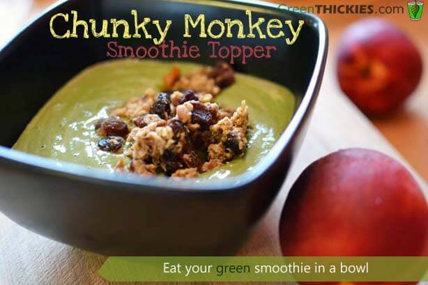Chunky Monkey Smoothie Topper in a Bowl