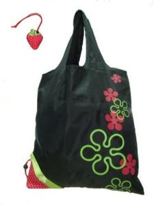 Reusable Shopping Tote Bag - Folded into a Strawberry