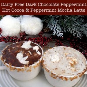 Dairy Free Dark Chocolate Peppermint Hot Cocoa and Peppermint Mocha Latte