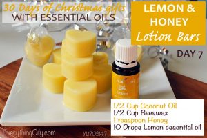 Day 7 of 30 days of Christmas gifts with essential oils Lemon and Honey Lotion Bars