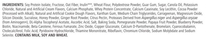 Typical diet shakes ingredients