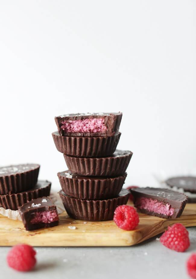 37 Healthy Valentine's Day Recipes: Indulge Without The Bulge
VEGAN CHOCOLATE RASPBERRY COCONUT CUPS and raspberries