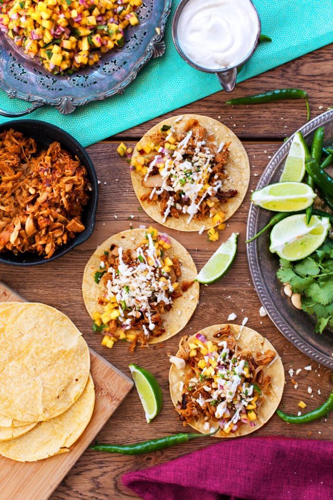 37 Healthy Valentine's Day Recipes: Indulge Without The Bulge 
Jackfruit Tacos (Pulled Pork Tacos) limes, coriander and green chillies