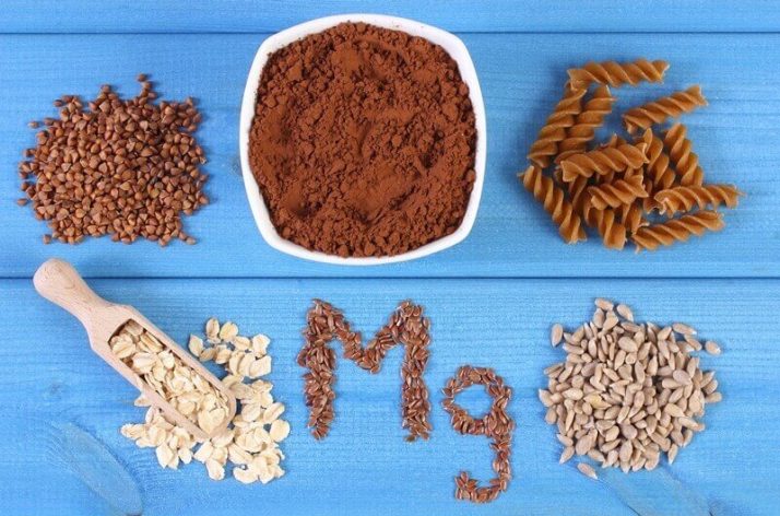 Natural ingredients containing magnesium and dietary fiber, healthy nutrition