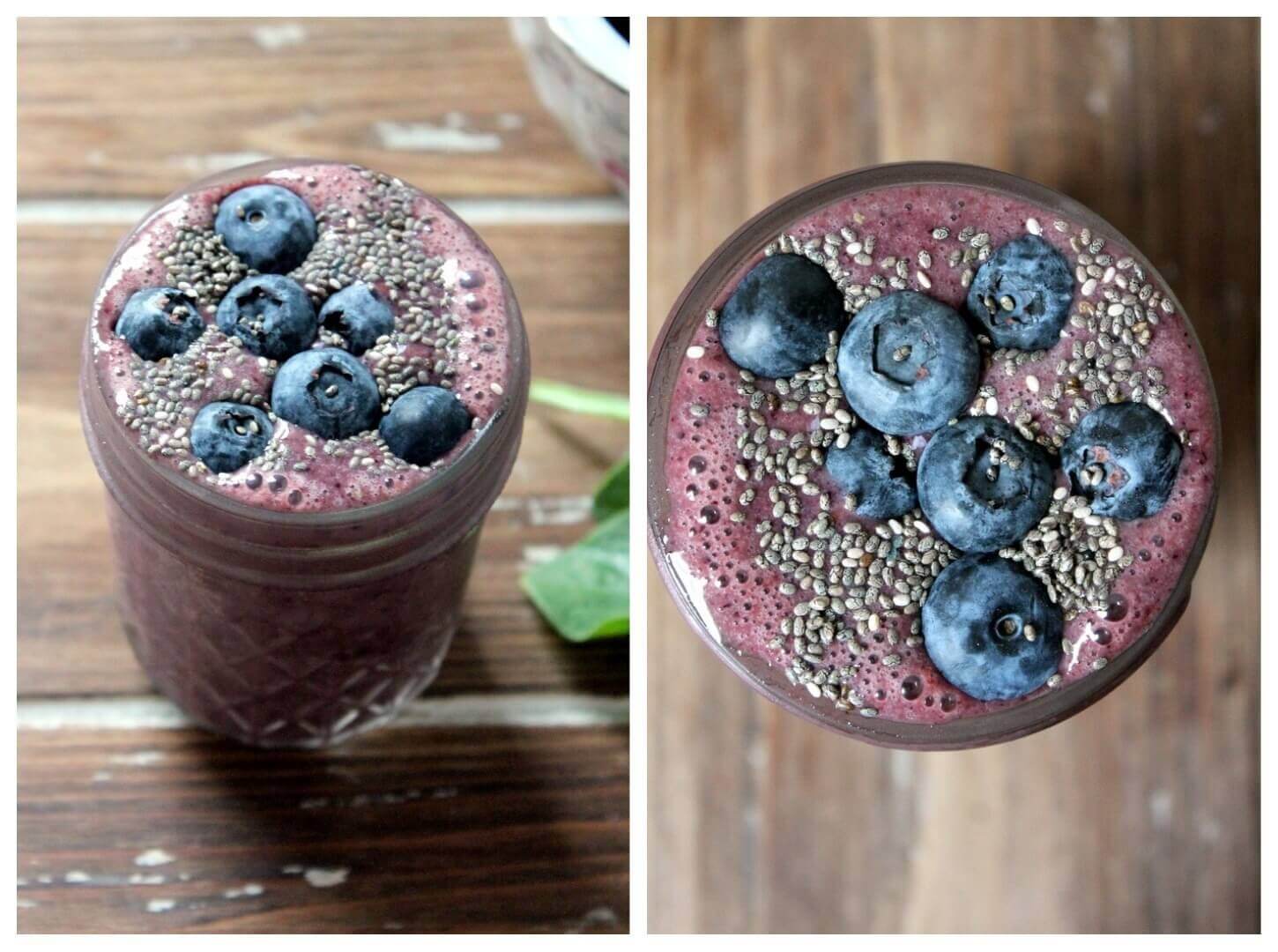  33 HEALTHY Green Drinks For St Patrick's Day Wild Blueberry Banana Spinach Power Smoothie