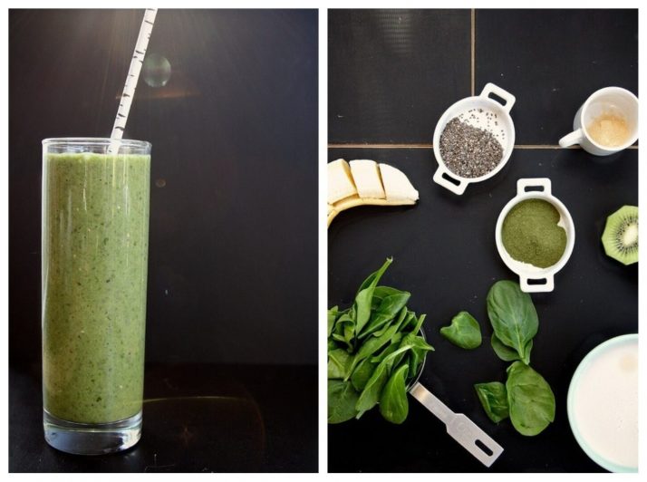  33 HEALTHY Green Drinks For St Patrick's Day Spinach Kiwi Chia Seed Smoothie