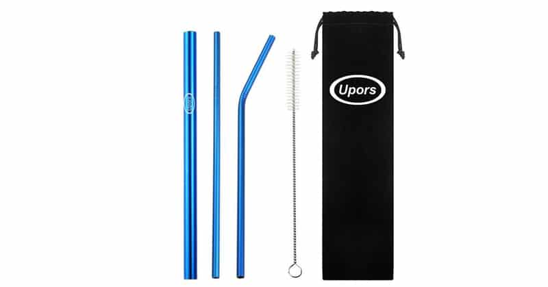 Eco-friendly Reusable Stainless Steel Straws Set with Brush & Bag