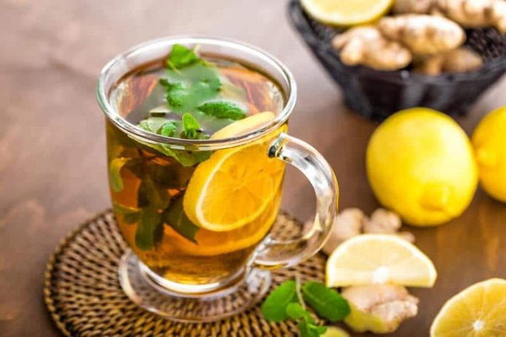 9 Weight Loss Drinks That Work Wonders Hot herbal tea with fresh lemon, ginger and mint leaves