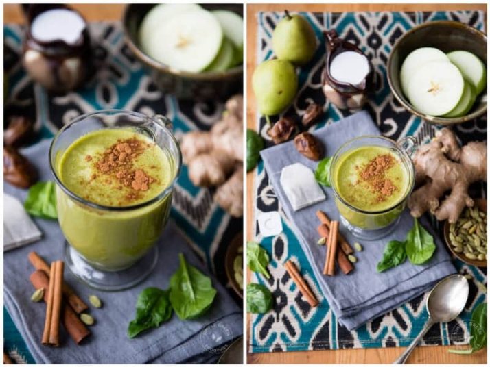 11 Warm Smoothies For Winter: Cold-Weather Breakfasts Warm Green Smoothie_ Chai Tea