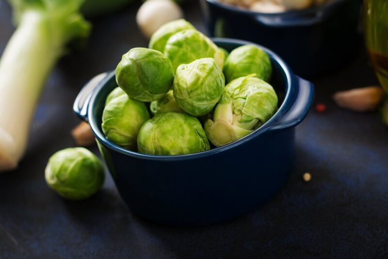 34 High Protein Vegetables You Probably Already Eat; Fresh Brussels sprouts