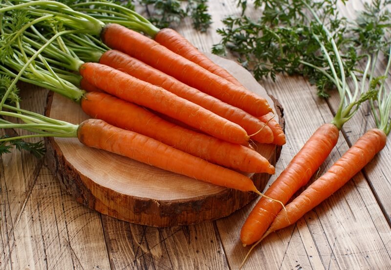 34 High Protein Vegetables You Probably Already Eat; Fresh raw carrots