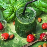 Fresh Summer Strawberry and Spinach Salad Smoothie