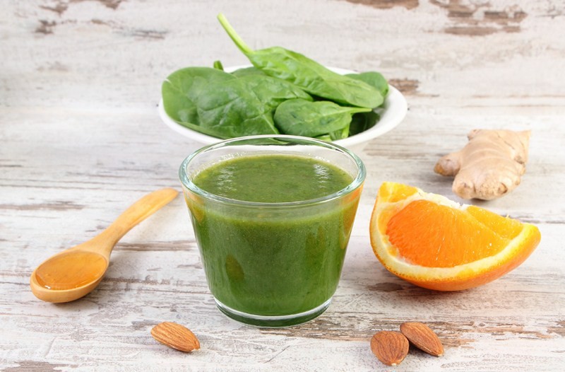 17 Surprising Spinach Nutrition Facts & Health Benefits; Ingredients and fresh cocktail from spinach