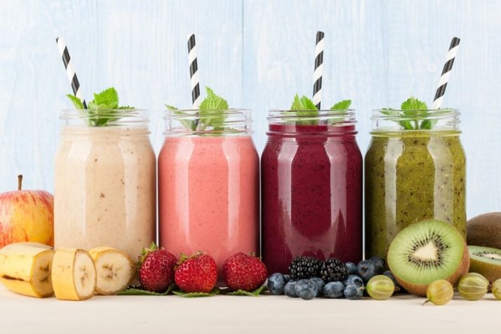 13 Reasons Why You Need Nutrition Drinks And Shakes In Your Life; Smoothies, fruits and berries, banana, kiwi, blueberry