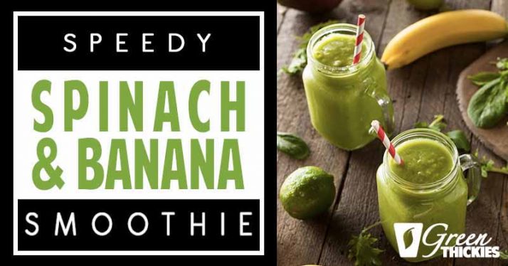 Speedy Spinach & Banana Smoothie (2 Ingredients, Vegan, Tasty)