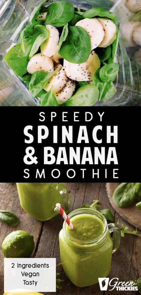 Speedy Spinach & Banana Smoothie (2 Ingredients, Vegan, Tasty)