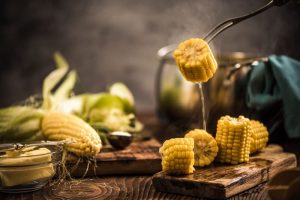34 High Protein Vegetables You Probably Already Eat; Steaming hot cooked corn