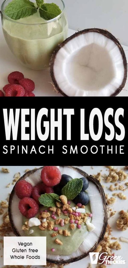 Weight Loss Spinach Smoothie (Low Calorie, Meal Replacement, Vegan)