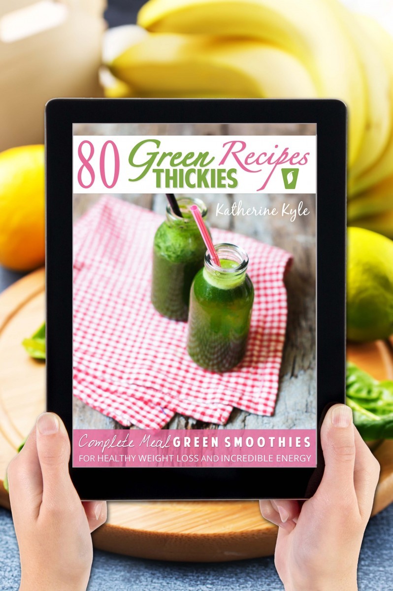 80 Green Thickies Recipe Book with background
