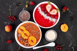 Smoothie bowls. Healthy breakfast bowl