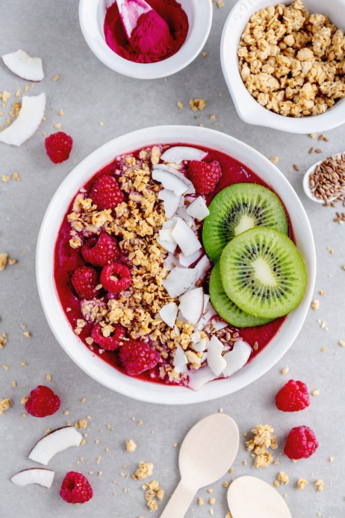 Homemade smoothie bowl made with berries