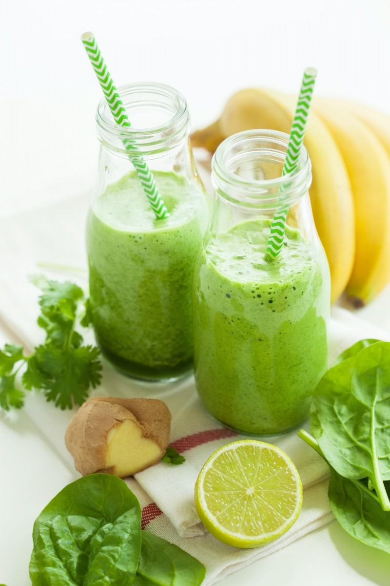 healthy green spinach smoothie with cilantro lime banana ginger healthy green spinach smoothie with cilantro lime banana ginger